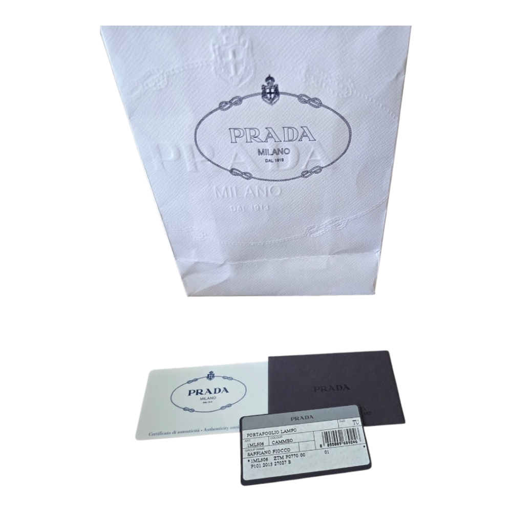 🛑🛑 SOLD 🛑🛑Prada Saffiano Fiocco Zip Continental Wallet In Cammeo***EUC*** - Picture 10 of 10